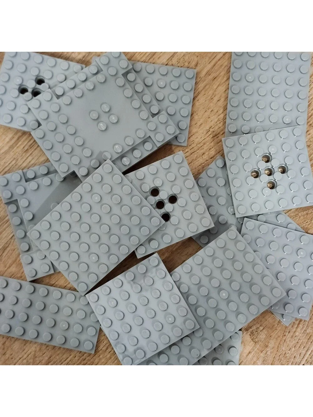 Lot of 25 Random Light Bluish Gray Lego Baseplates 4x4 6X6 8x8 6X12 Star Wars